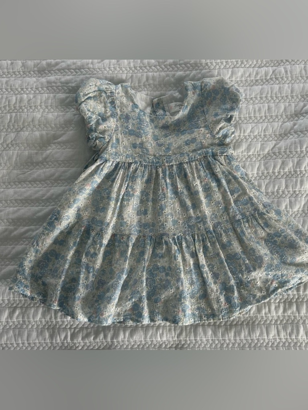 SweetHoney Light Blue Floral Ruffle Dress
